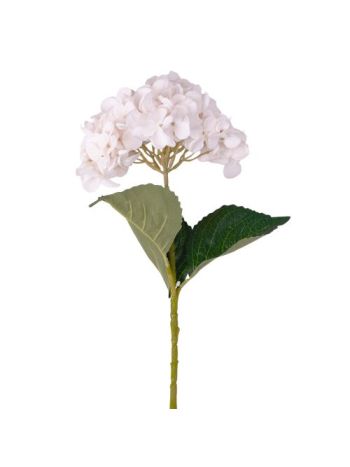 Hortenzia selyemvirág ág- 62cm magas- virágfej átmérő: 22cm - Fehér