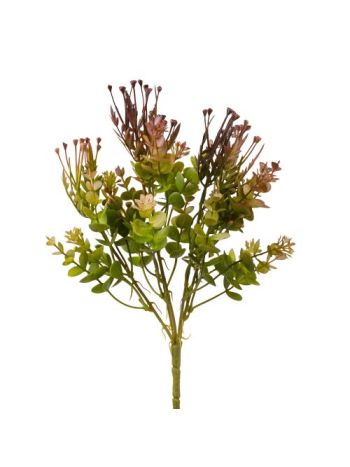 Műnövény bokor- 5 ágú- 37cm magas - Bordós zöld