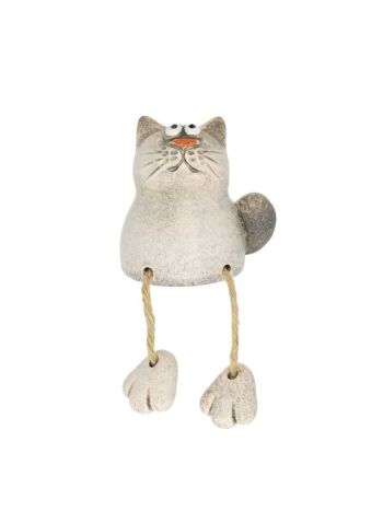 Macska lógólábú kerámia 8-2x6-8x8-1 cm natúr @ DD67322