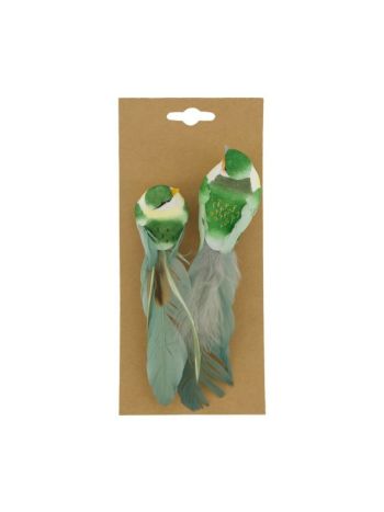 Madár csipeszes műanyag- fém 18x4x5 cm zöld- fehér S/2 8721071155261
