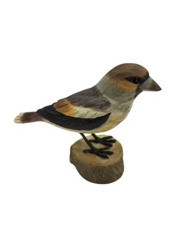 Madár poly 15x5x13 cm barna, szürke