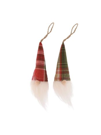 Manó akasztós- textil- 18 cm- piros- fehér- 2 féle SSS