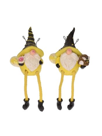 Manó szárnyakkal lógólábú poly 8-5x7x19cm sárga- fekete 2 féle SSS