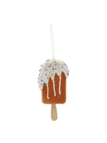 Mézeskalács jégkrém akasztós polyfoam 16x7x3-5 cm barna- fehér (%)