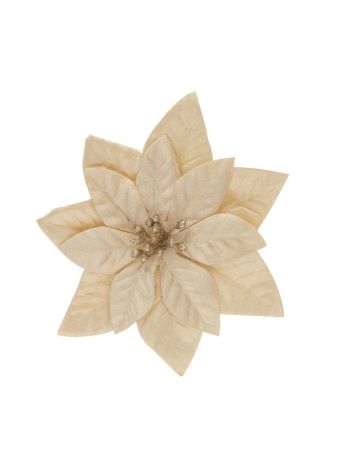 Mikulásvirág csipeszes- textil- 16 cm- pezsgő