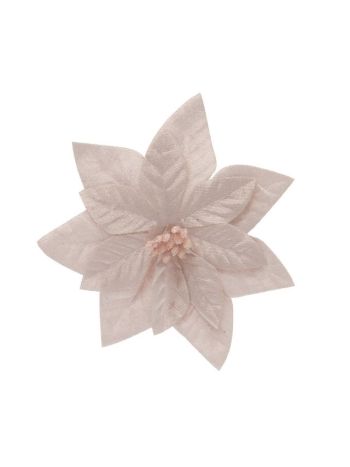 Mikulásvirág csipeszes- textil- 16 cm- rózsaszín