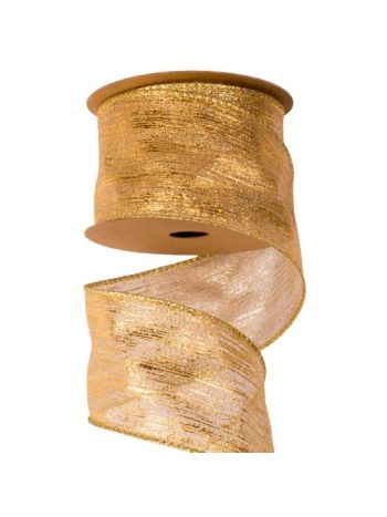 Borneo metál szövet szalag drótos szegéllyel 64mm x 9.1m - Arany