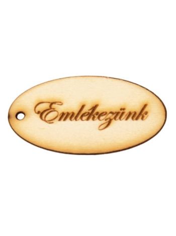 10 db. Emlékezünk feliratos ovális tábla 5 x 2.5cm - Natúr