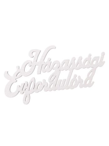 4db. Házassági évfordulóra festett fa felirat 11 x 6cm - Fehér