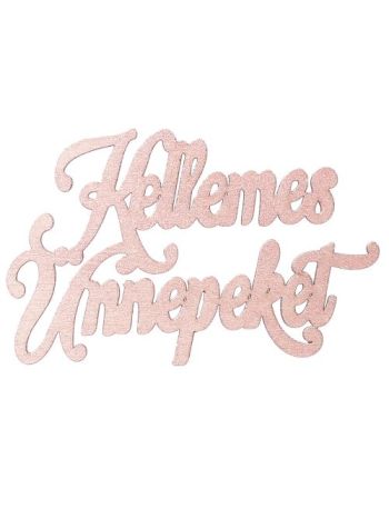 3db. Kellemes Ünnepeket karácsonyi fa felirat 10 x 6cm - Halvány rose gold