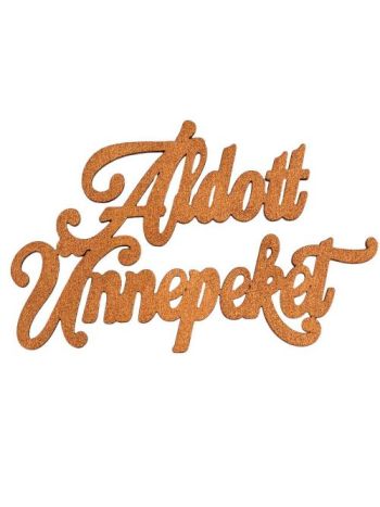 2db. Áldott Ünnepeket karácsonyi fa felirat 12.5 x 8cm - Bronz