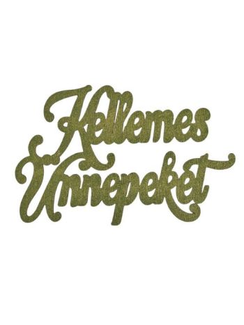 2db. Kellemes Ünnepeket karácsonyi fa felirat 12.5 x 8cm - Sötétzöld