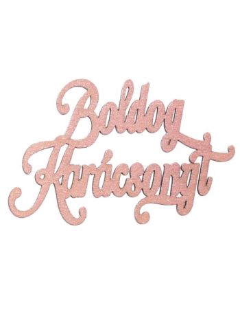 2db. Boldog Karácsonyt fa felirat 12.5 x 8cm - Halvány rose gold