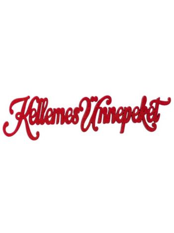 3db. Kellemes Ünnepeket karácsonyi fa felirat 15 x 3.5cm - Metál piros