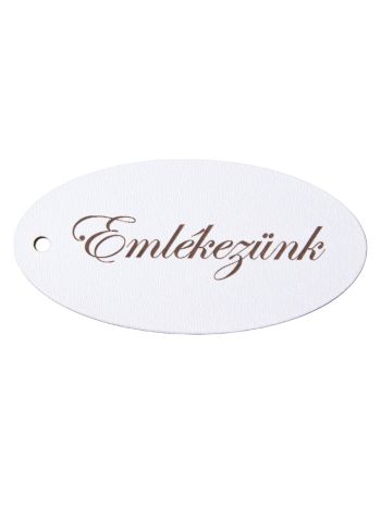 4 db. Emlékezünk feliratos ovális tábla 8 x 4cm - Fehér