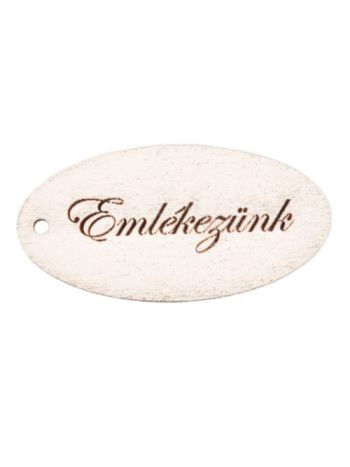 10 db. Emlékezünk feliratos ovális tábla 5 x 2.5cm - Fehér