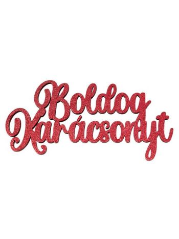 4db. Boldog Karácsonyt fa felirat 10 x 5cm - Piros