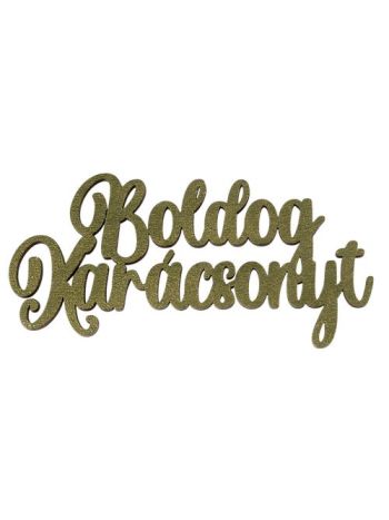 4db. Boldog Karácsonyt fa felirat 10 x 5cm - Sötétzöld