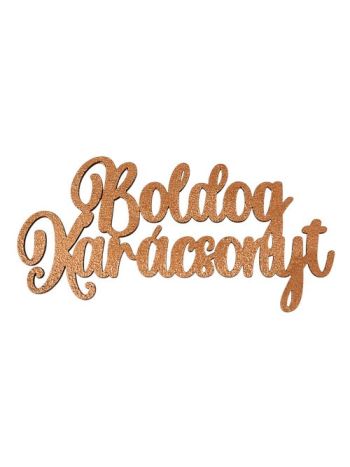 4db. Boldog Karácsonyt fa felirat 10 x 5cm - Bronz