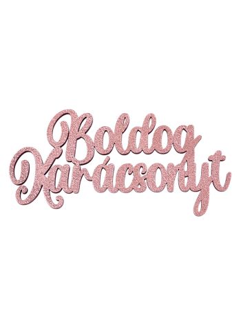 4db. Boldog Karácsonyt fa felirat 10 x 5cm - Rose gold