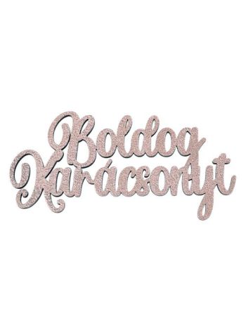 4ks. Drevený nápis Veselé Vianoce 10 x 5 cm - Champagne