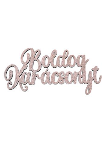 4db. Boldog Karácsonyt fa felirat 10 x 5cm - Pezsgő