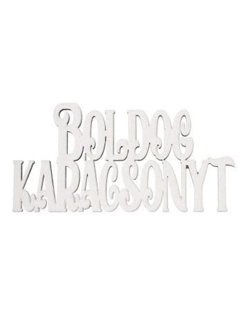 4db. Boldog Karácsonyt fa felirat 10 x 5cm - Matt fehér