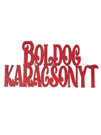 4db. Boldog Karácsonyt fa felirat 10 x 5cm - Piros