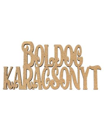 4db. Boldog Karácsonyt fa felirat 10 x 5cm - Arany