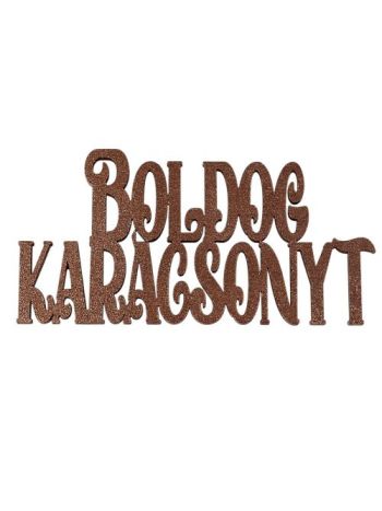 4db. Boldog Karácsonyt fa felirat 10 x 5cm - Barna