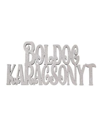 4db. Boldog Karácsonyt fa felirat 10 x 5cm - Ezüst