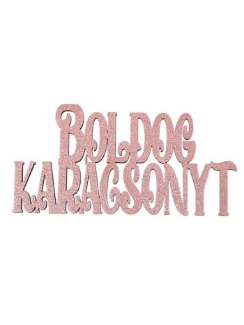 4db. Boldog Karácsonyt fa felirat 10 x 5cm - Rose gold