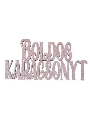 4ks. Drevený nápis Veselé Vianoce 10 x 5 cm - Champagne