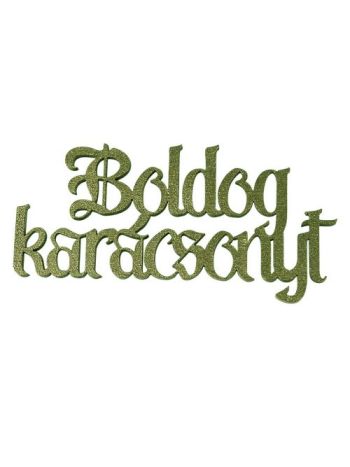 4db. Boldog Karácsonyt fa felirat 10 x 5cm - Sötétzöld