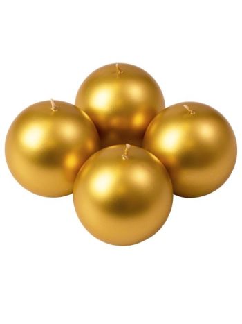 Adventi gömb gyertya készlet 8cm - Metál arany