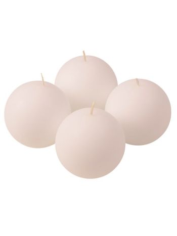 Adventi gömb gyertya készlet 8cm - Matt fehér