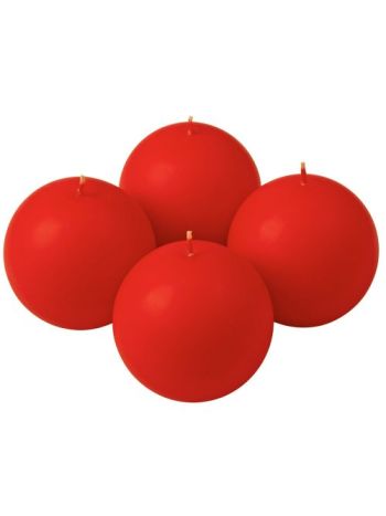 Adventi gömb gyertya készlet 8cm - Matt piros