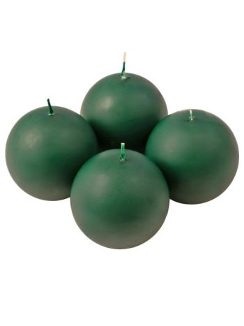 Adventi gömb gyertya készlet 8cm - Matt sötétzöld