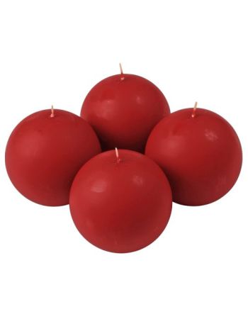 Adventi gömb gyertya készlet 8cm - Matt bordó