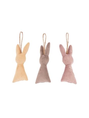 Nyúl akasztós textil 18-5x8-5x23cm színes 2 féle 43694095