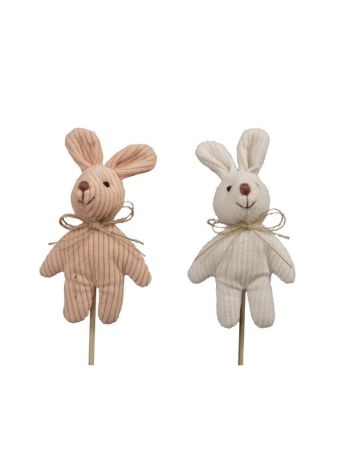 Nyúl betűzős textil 7x11 cm barack- bézs S/4