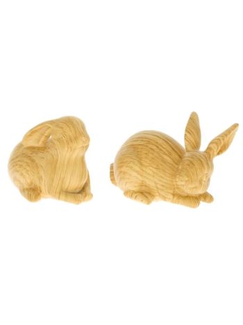 Nyúl fa mintázattal fekvő poly 10x5x7 cm barna 2 féle @