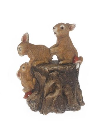 Nyúl kisnyúllal- farönkön kerámia 25X20X31cm barna SSS DD64949