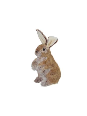 Nyúl textil 15x12x24 cm barna