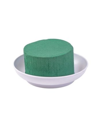 Ciotola mini DIY - vizes tűzőhab fehér tálkában- Ø 12 (Ø 8) x 5cm