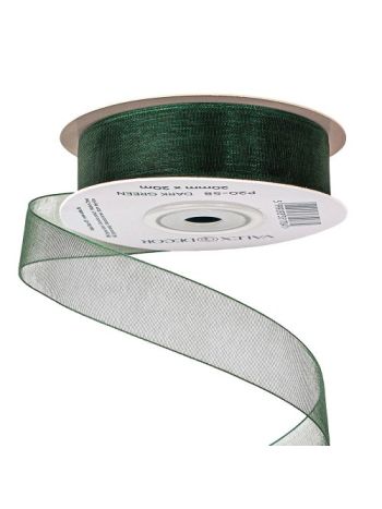Organza szalag 20mm x 20m - Sötétzöld