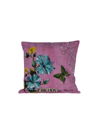 Párna színes textil 45x45cm rózsaszín