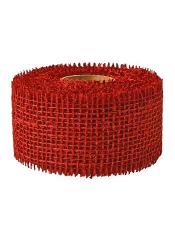 Jute ribbon 5cm x 9m - Light burgundy