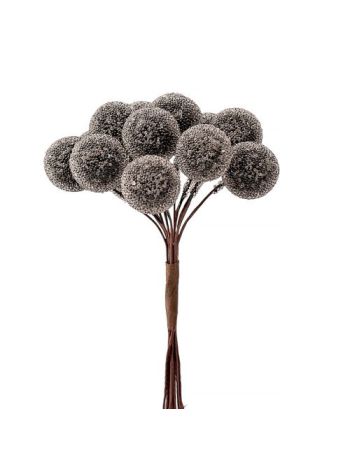 Cukros bogyós dekor pick ⌀ 1.6 cm- 12 szál- 10 cm magas - Fekete