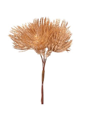 Tüskés virág dekor köteg ⌀ 3.5 cm- 6 szál- 14 cm magas - Arany